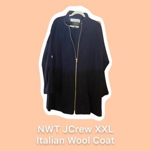 NWT JCrew Navy coat in Italian boiled wool 2x